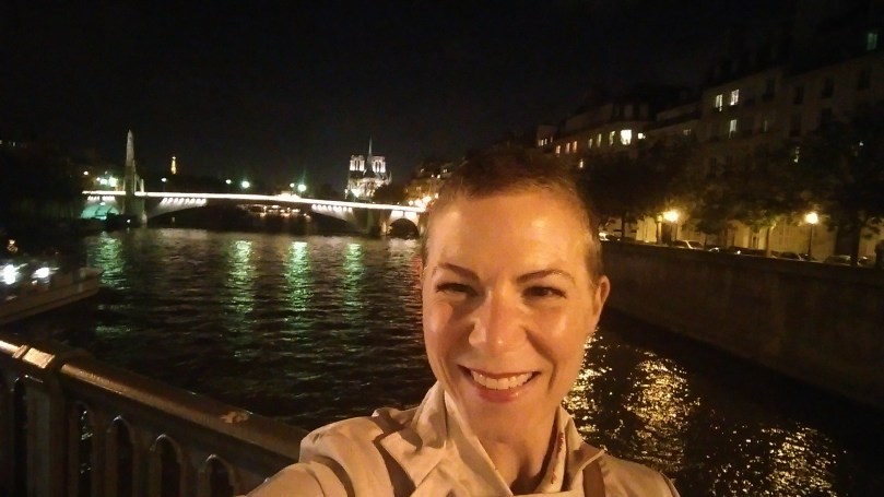 Happy on my birthday, in Paris.