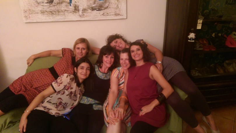 Roman Birthday Party. Delilah, the hostess, is in black.