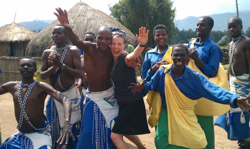 with dance friends in Africa